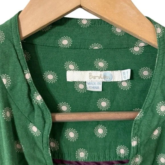 BODEN Green Wrap Long Sleeve Belted Midi Dress - Picture 4 of 6